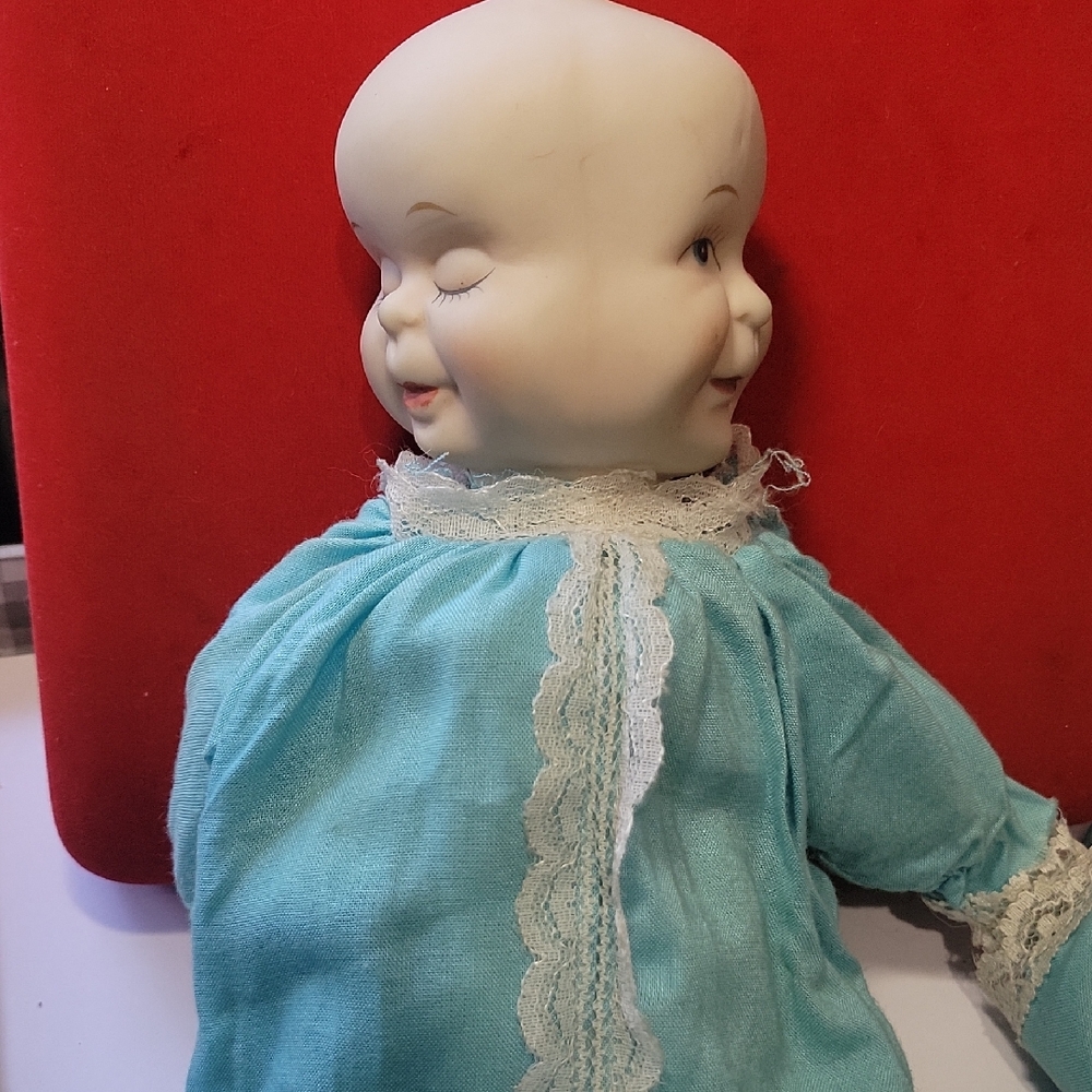 Antique  Bisque  Doll with Cloth Body 12"